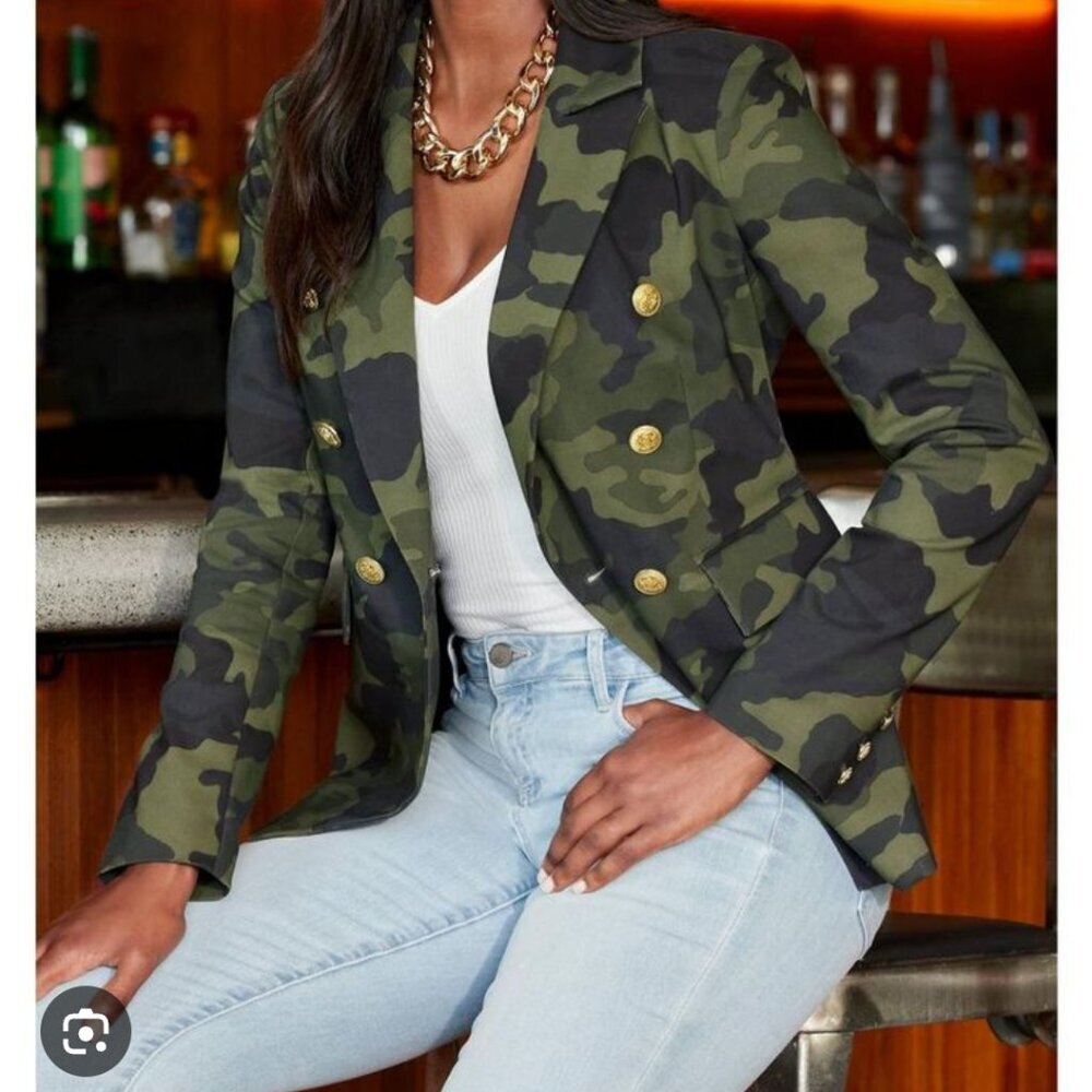 NWT Generation Love Camo Blazer Edgy Military-Inspo Utility Luxe  Size XS - Picture 15 of 15